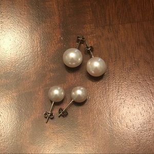 Faux pearl earrings